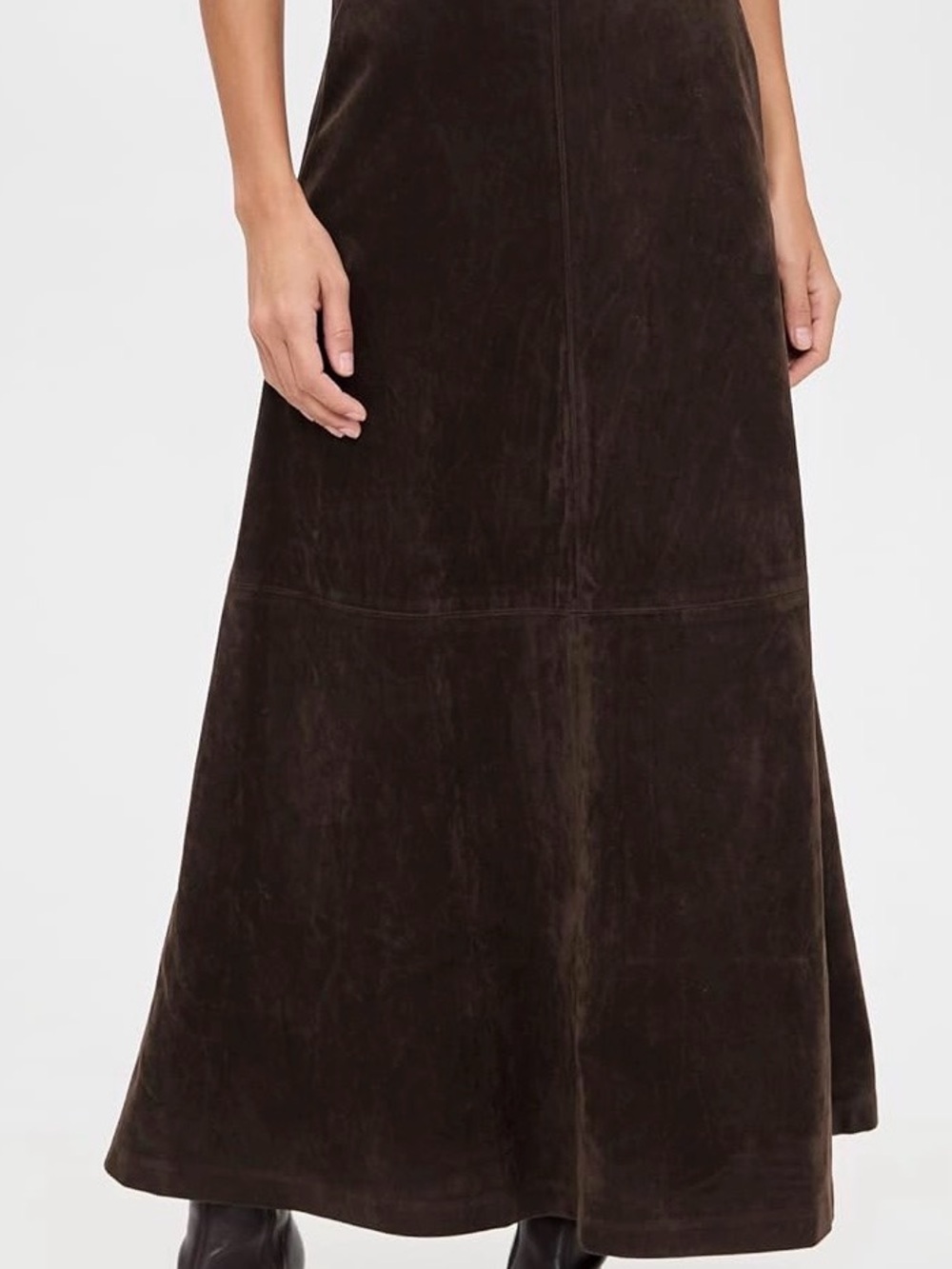 Joe's Jeans Tavi Vegan Dark Brown Suede Maxi Skirt - Picture 6 of 6